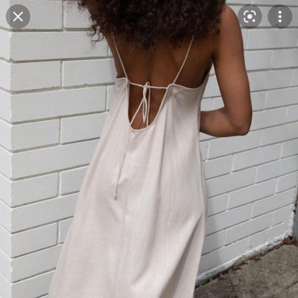 OAK + FORT Linen Blend Midi Dress